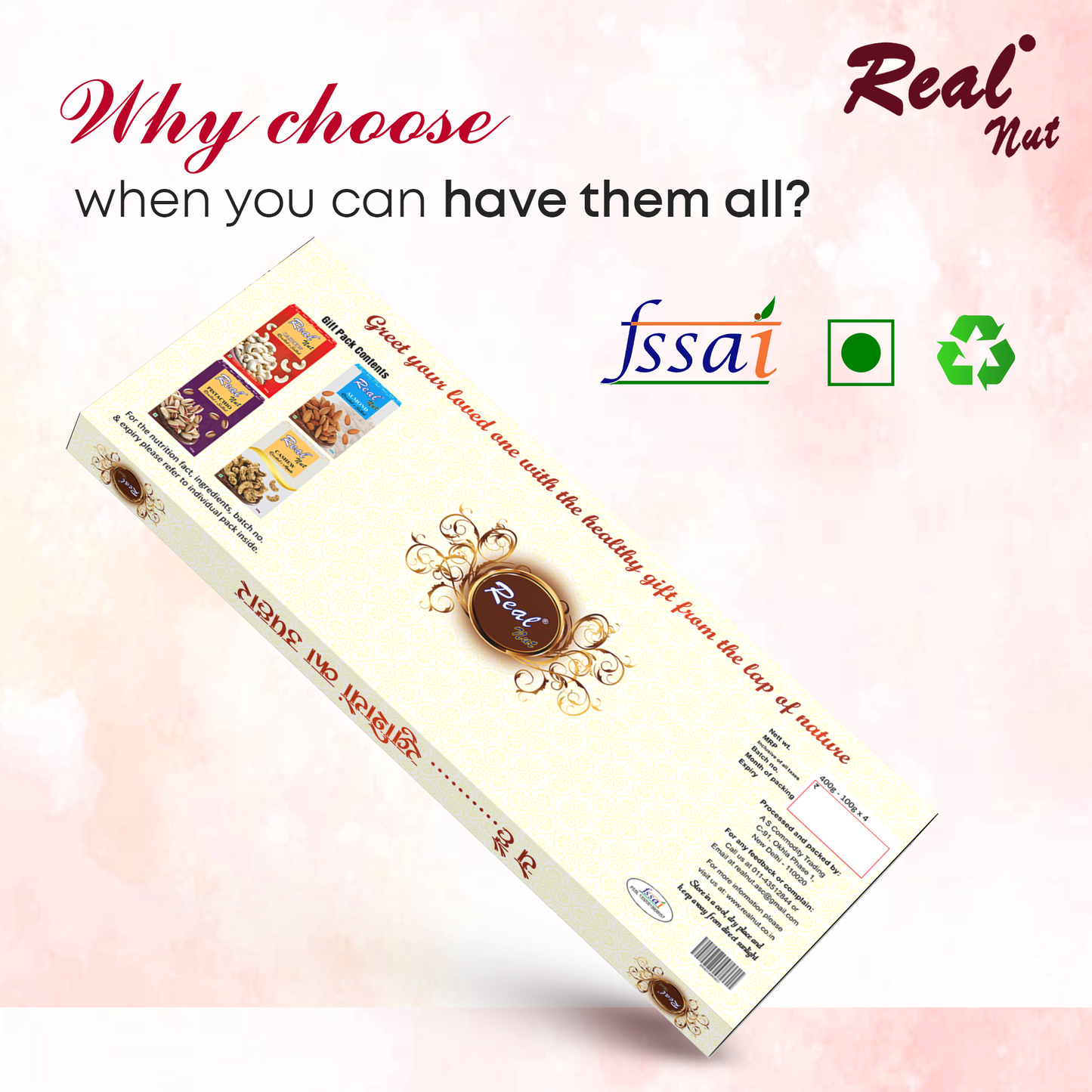 Roasted and Salted Dry Fruits Gift Pack - 400g