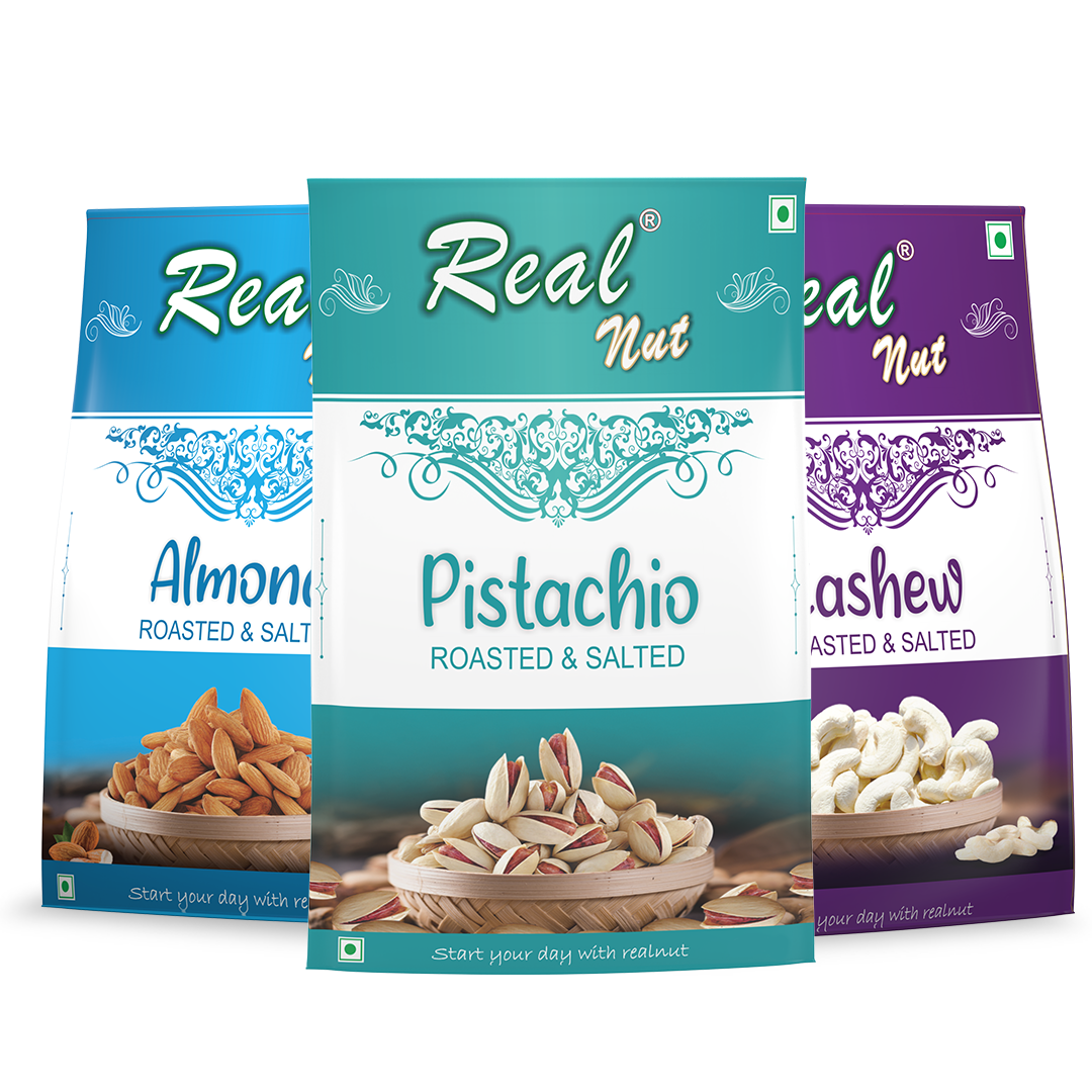 PISTACHIO ROASTED SALTED, CASHEW ROASTED SALTED AND ALMOND ROASTED SALTED