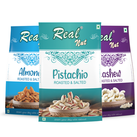 PISTACHIO ROASTED SALTED, CASHEW ROASTED SALTED AND ALMOND ROASTED SALTED