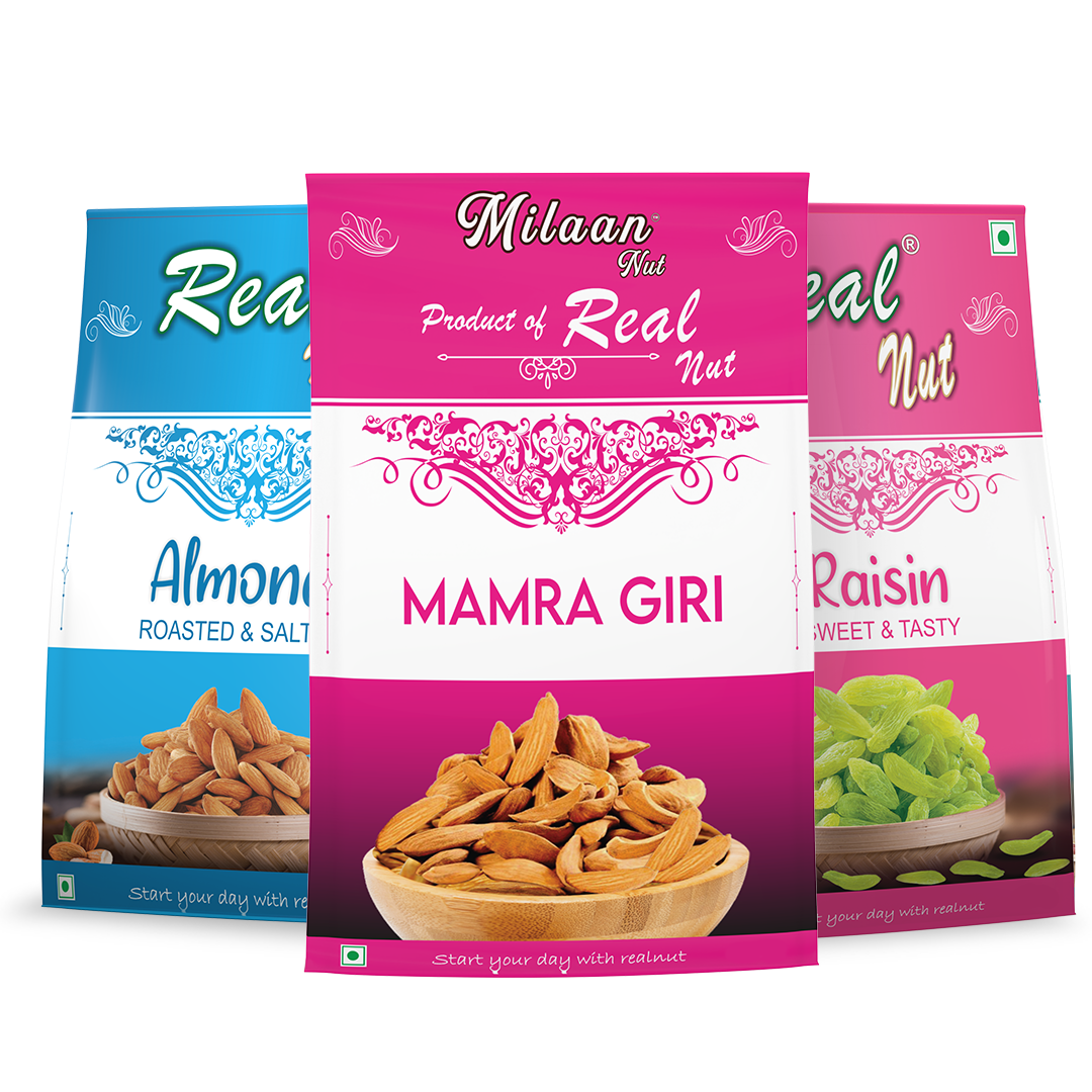MAMRA GIRI, ALMOND ROASTED SALTED AND RAISIN SWEET TASTY